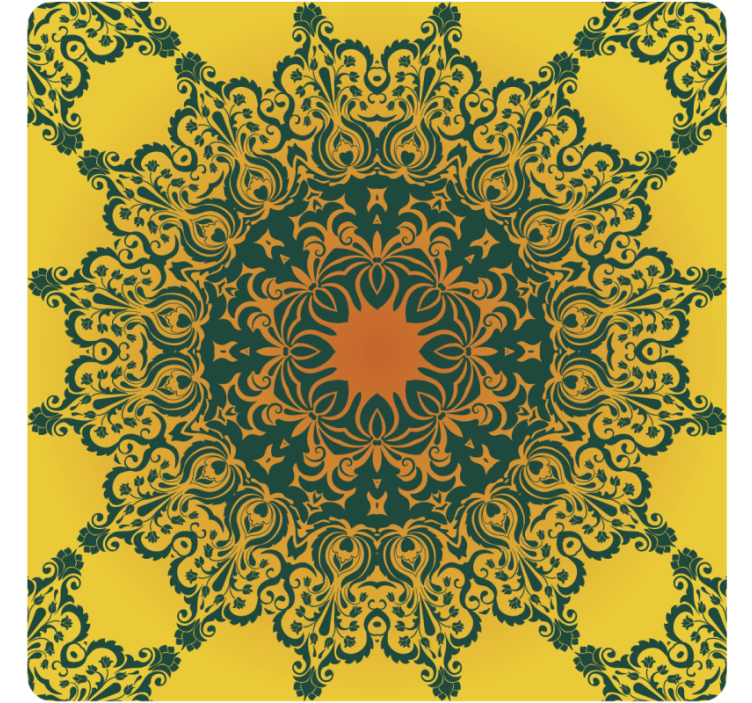 Texture coasters ornate yellow design - TenStickers