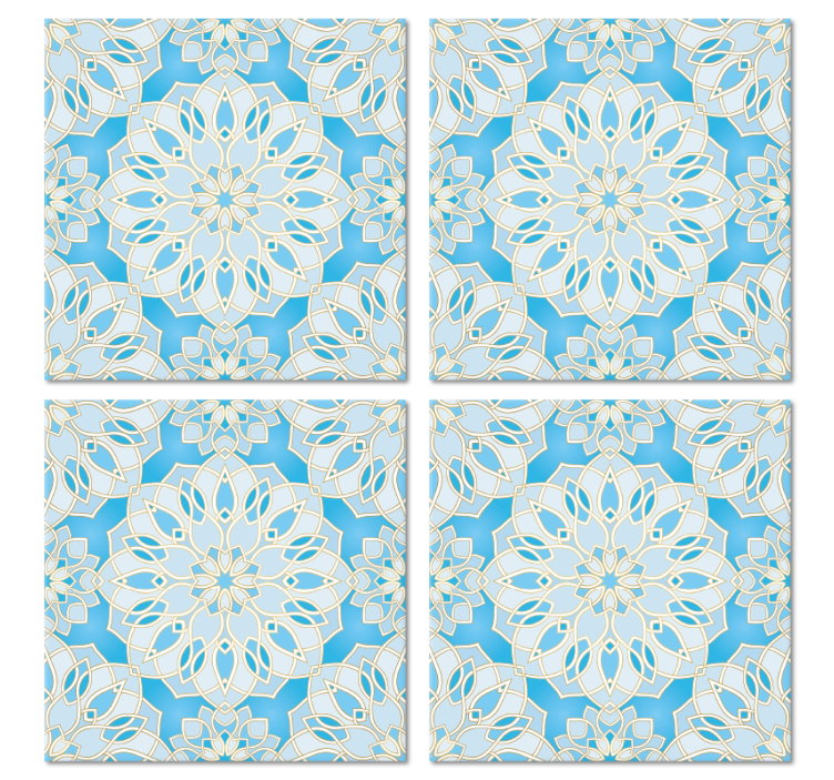 Texture coasters intricate blossom design - TenStickers