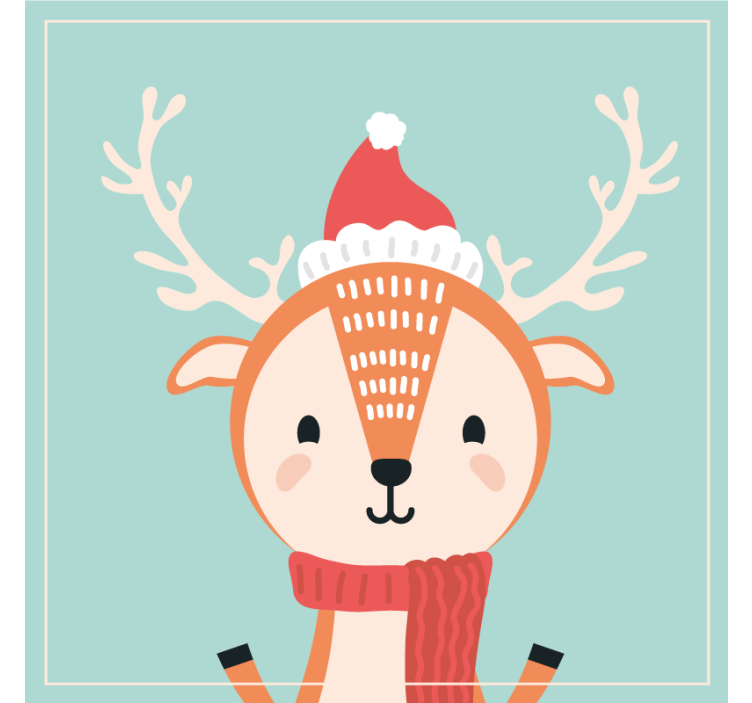 Christmas coasters featuring festive reindeer design - TenStickers