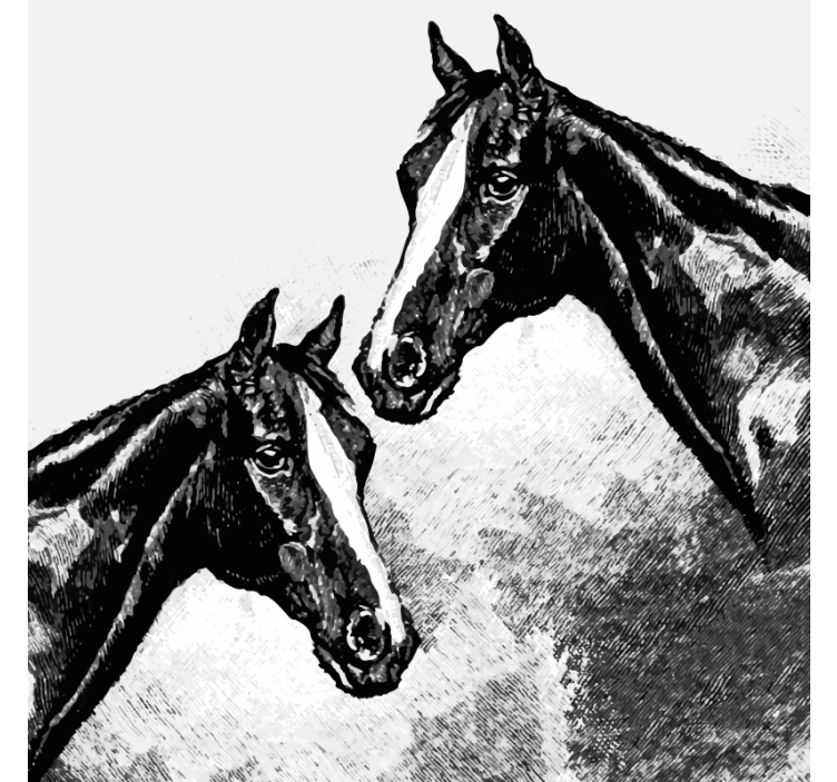 Vintage coaster double horse heads design - TenStickers