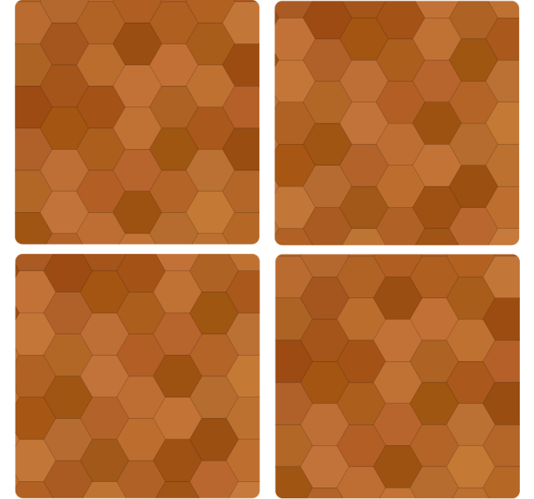 Texture coasters with hexagonal patterned surface - TenStickers