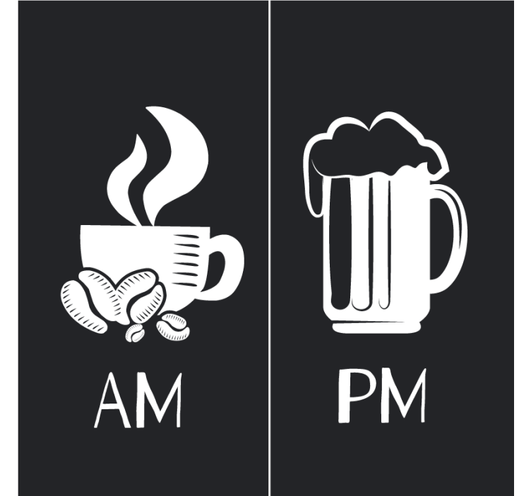 Text coasters morning coffee evening beer - TenStickers