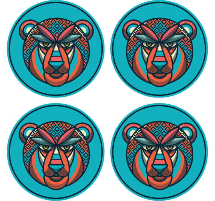 Modern coasters with tribal animal design - TenStickers