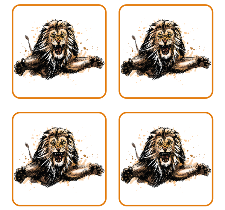 Fierce Lion Illustration vintage coaster - TenStickers