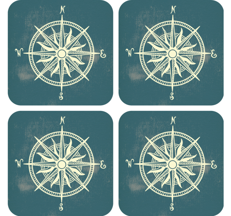 Travel compass vintage coasters - TenStickers
