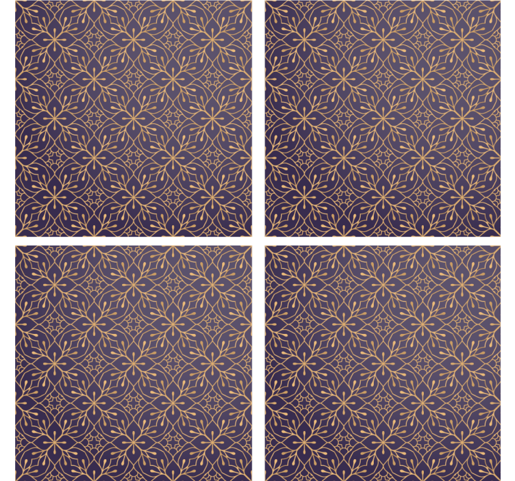 Texture coasters in floral print design - TenStickers