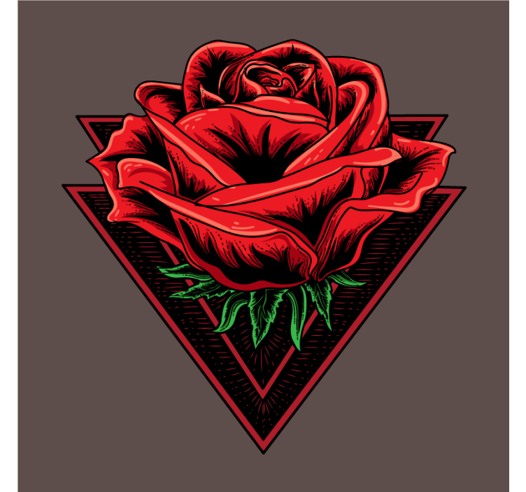 Rose with double triangle modern coaster - TenStickers