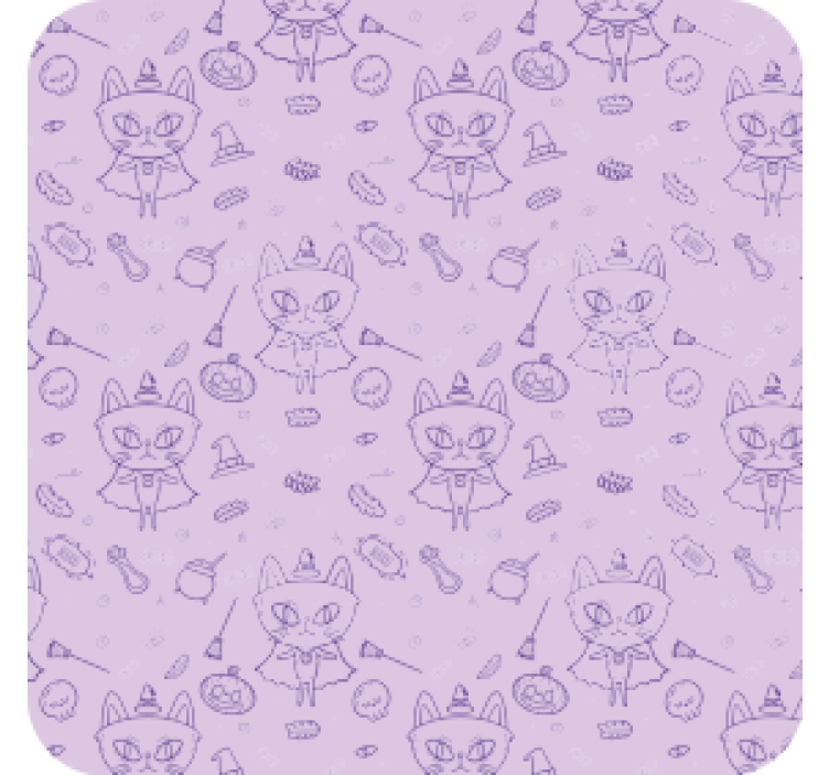 Halloween coasters with playful cat designs - TenStickers