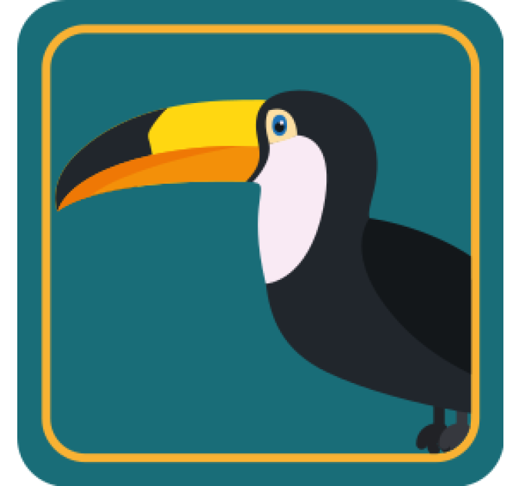 Vintage coaster tropical toucan illustration - TenStickers