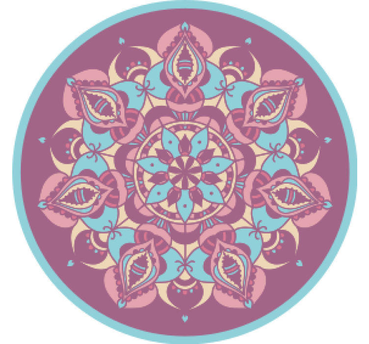 Mandala blue purple pink vintage coaster - TenStickers