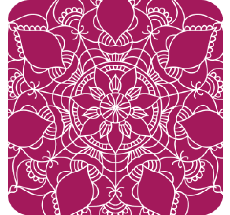 Purple and white mandala vintage coaster - TenStickers