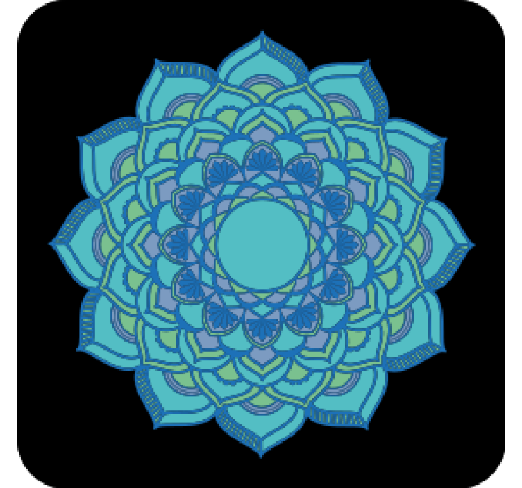 Texture coasters intricate blue floral design - TenStickers