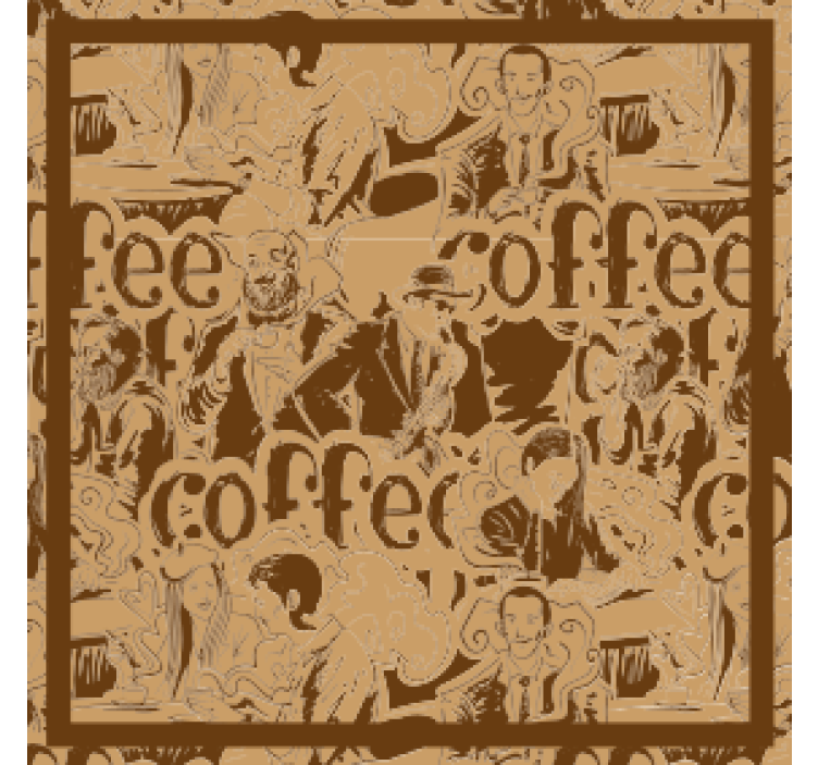Texture coasters vintage coffee characters - TenStickers