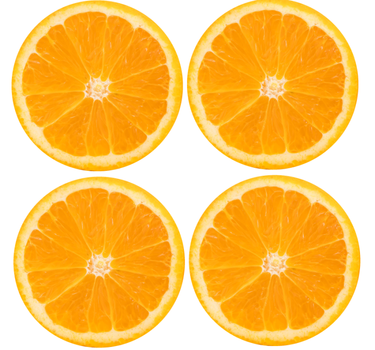 Modern coasters citrus fruit slice set - TenStickers