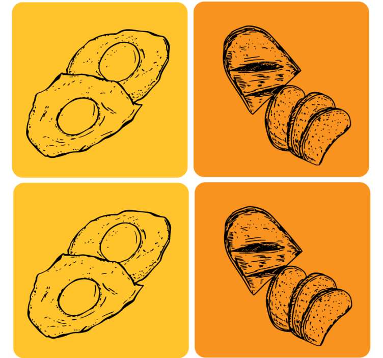 Modern coasters sliced avocado on bread - TenStickers