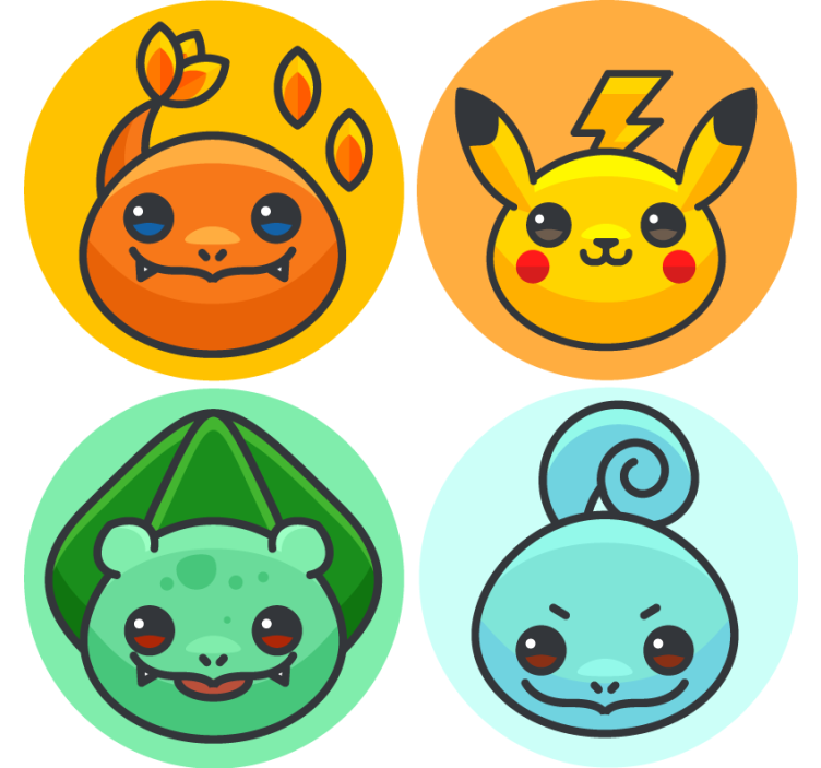 Pokemon characters  more coasters - TenStickers