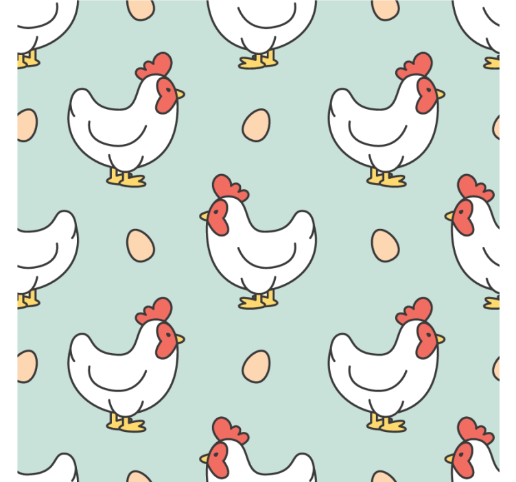 Modern coasters with chickens and eggs design - TenStickers
