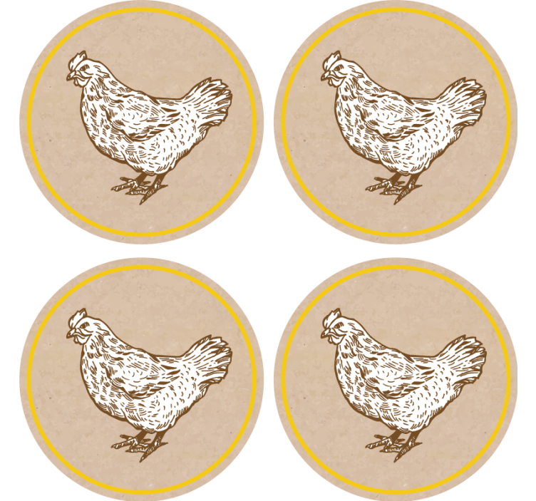 Vintage coaster with charming chicken design - TenStickers