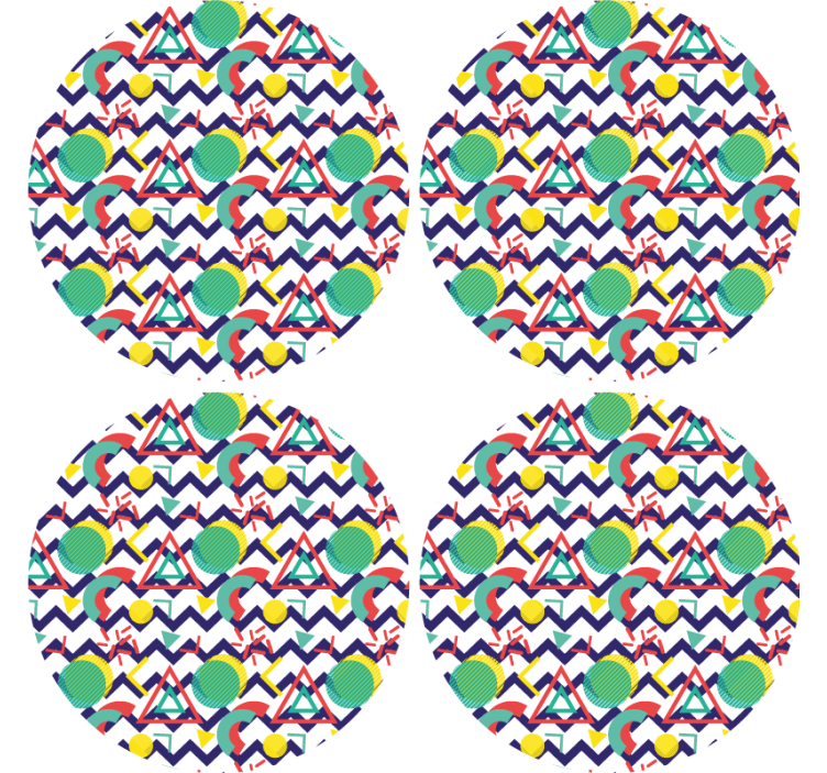 Strong colors geometric painting modern coaster - TenStickers