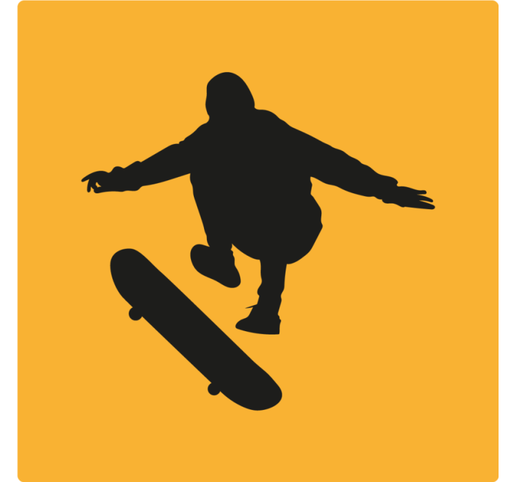 Vintage coaster skater figure silhouette - TenStickers