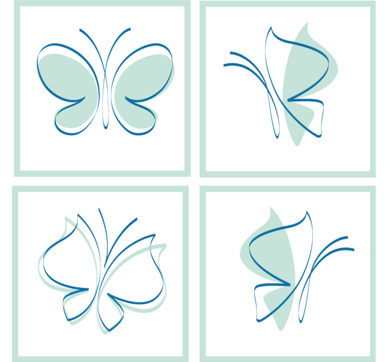 Texture coasters with elegant butterfly designs - TenStickers