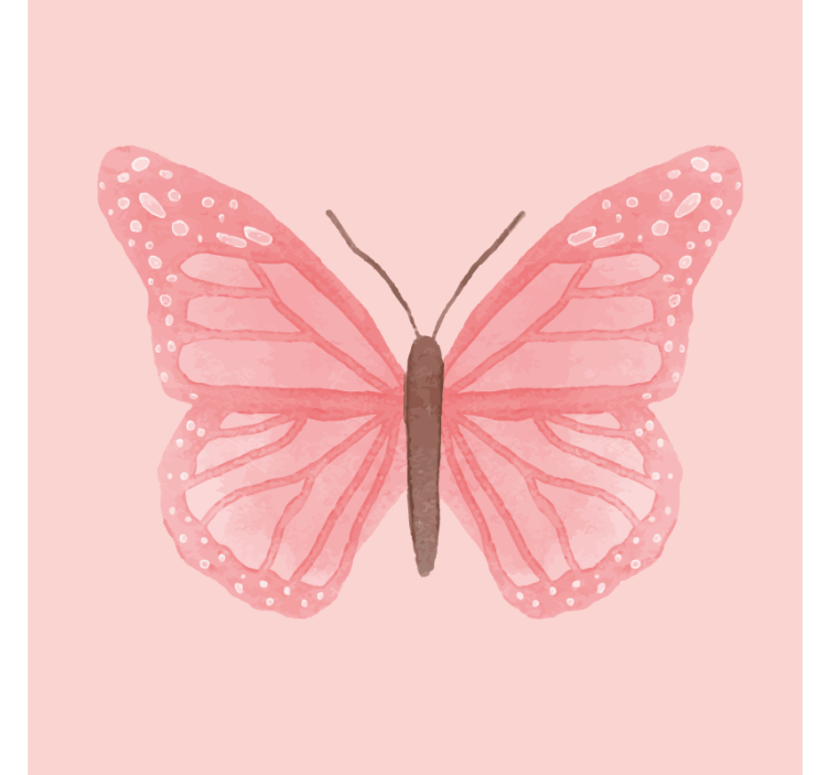 Vintage coaster pink butterfly design - TenStickers