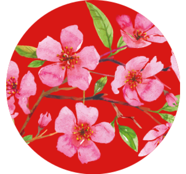 Texture coasters floral pink blossom - TenStickers