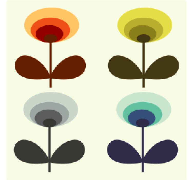 Texture coasters with layered floral designs - TenStickers