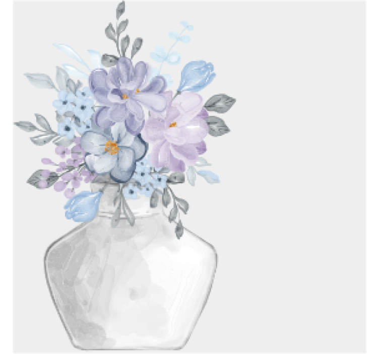 Modern coasters floral arrangement in vase - TenStickers