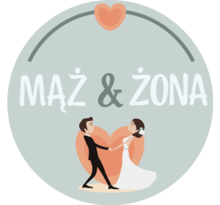 Wedding coasters bride and groom heart design - TenStickers