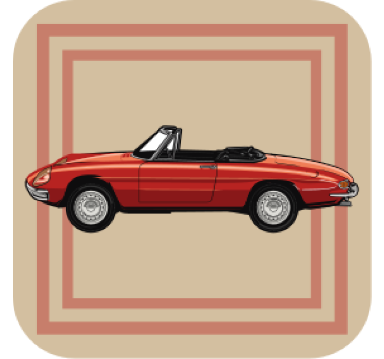 Vintage coaster vintage convertible art print - TenStickers