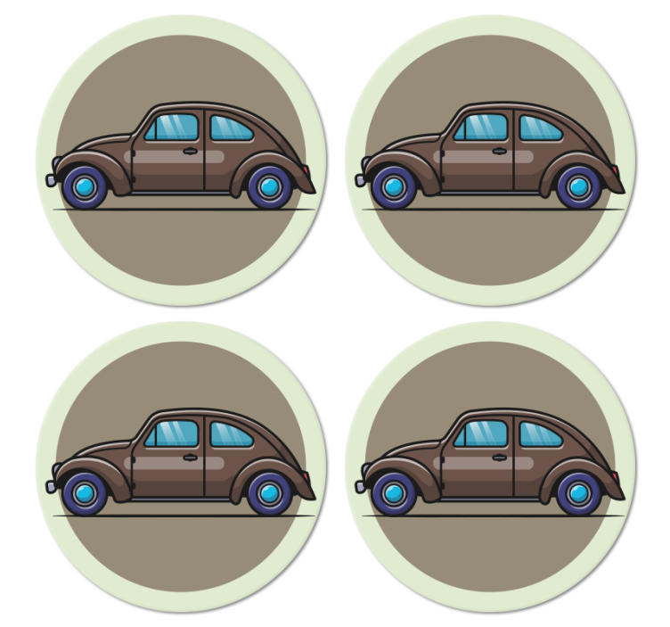 Vintage coaster with classic car artwork - TenStickers