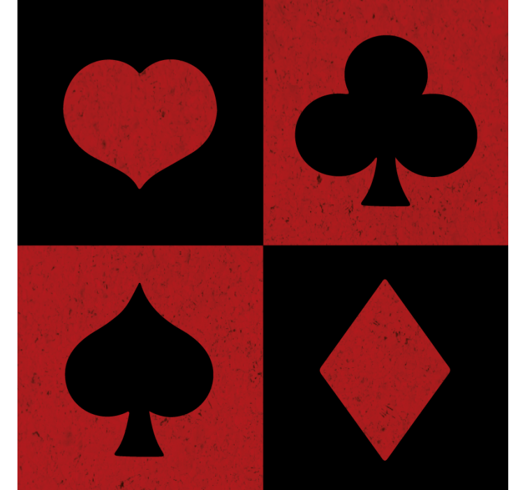 Retro poker red and black geek coasters - TenStickers