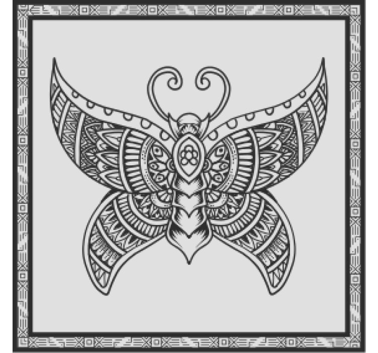 Vintage coaster with detailed butterfly design - TenStickers