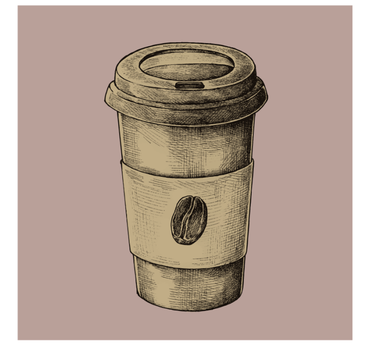 Vintage coaster illustrated coffee mug - TenStickers