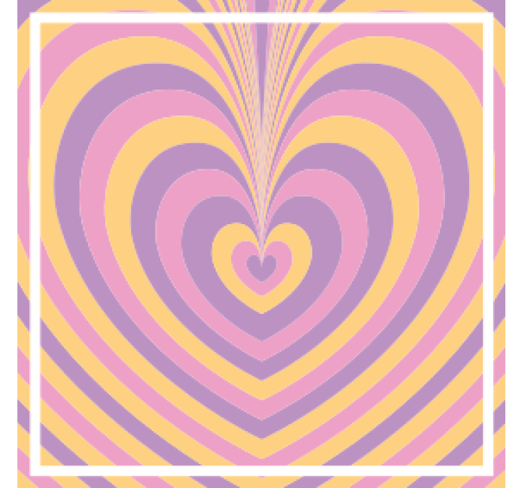 Vintage coaster with concentric heart designs - TenStickers