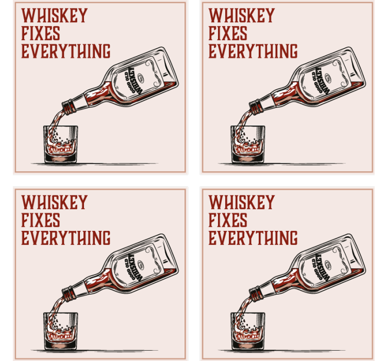 Text coasters whiskey pouring visuals - TenStickers