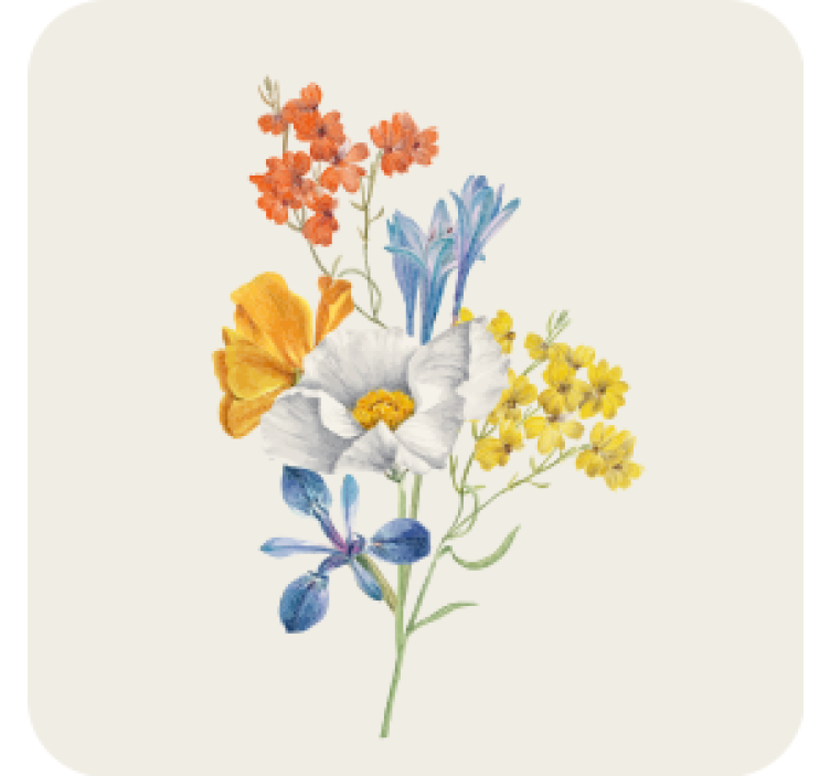 Colorful Floral Arrangement vintage coaster - TenStickers