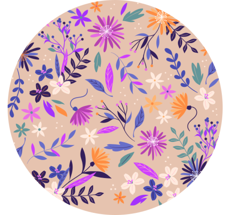Texture coasters with botanical pattern design - TenStickers
