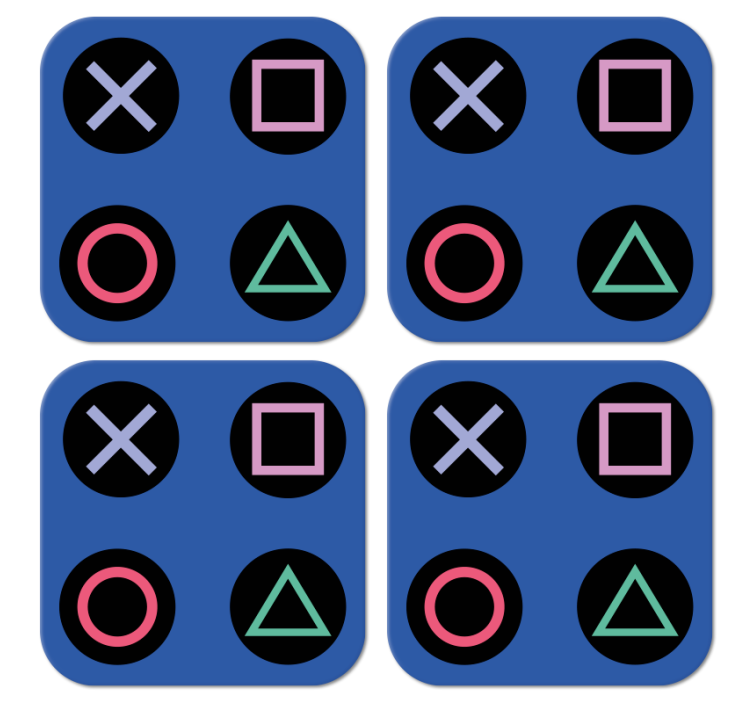 Funny colorful PlayStation pattern geek coaster - TenStickers