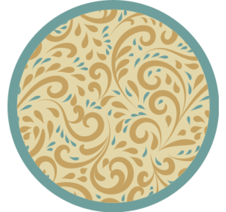 Hand drawn floral pattern vintage coaster - TenStickers