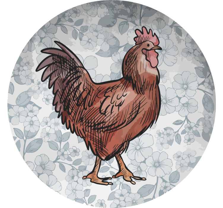 Modern coasters floral chicken artwork - TenStickers