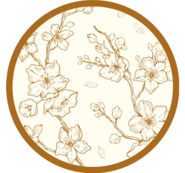Vintage coaster floral engraved wood - TenStickers