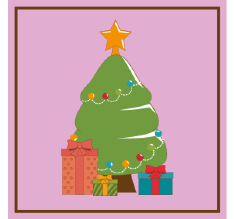 Christmas coasters for decorative christmas tree gifts - TenStickers