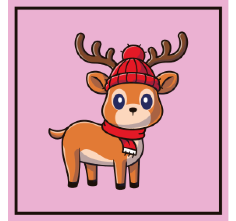 Baby reindeer design name christmas coaster - TenStickers