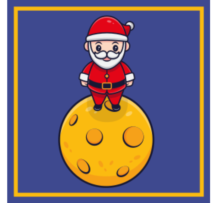 Christmas coasters santa on cheese sphere - TenStickers