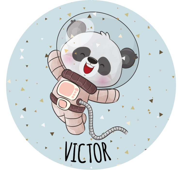 Vintage coaster cheerful astronaut panda - TenStickers