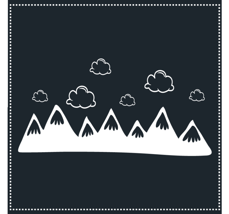 Texture coasters mountain silhouette with clouds - TenStickers
