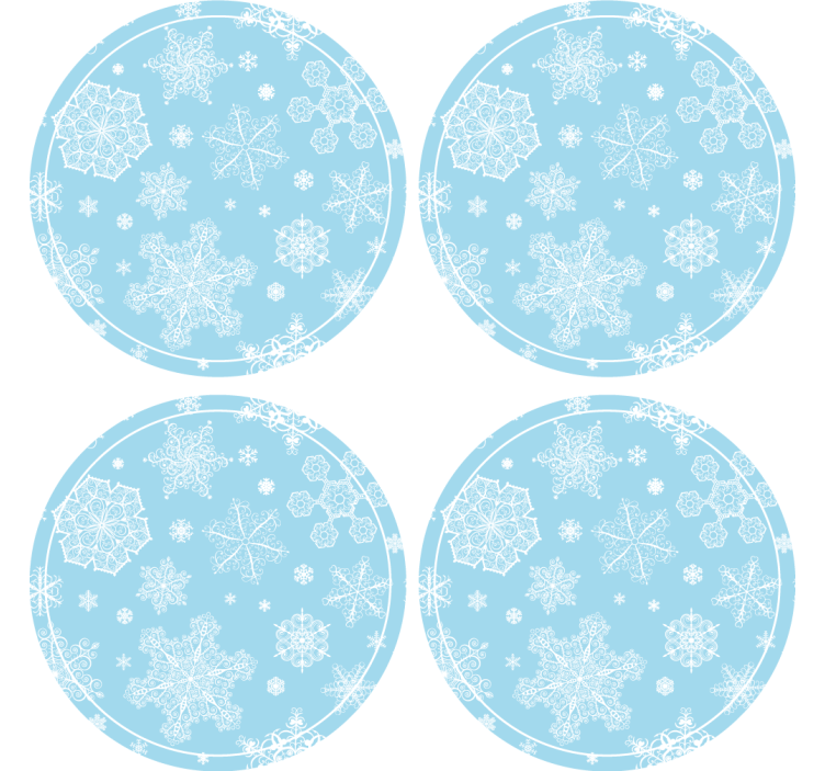 Christmas coasters snowflake pattern circle - TenStickers