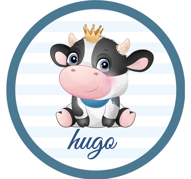 Cute cow for boy with name coasters - TenStickers